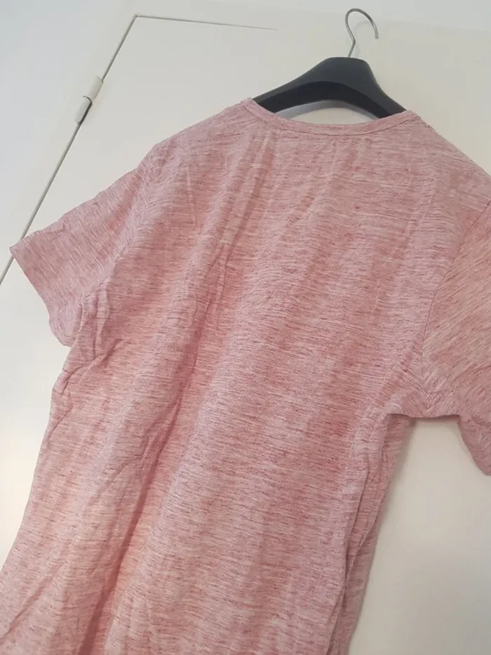T shirt Homme Taille M rayé rose léger - photo numéro 3