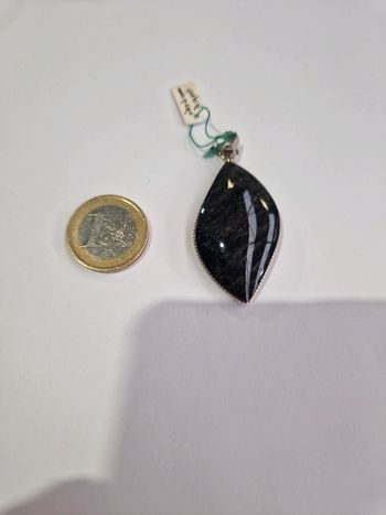 Pendentif obsidienne argentée Mexique