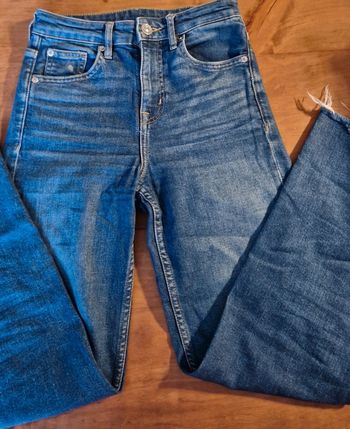 Jeans bleu femme taille 34 bas filé