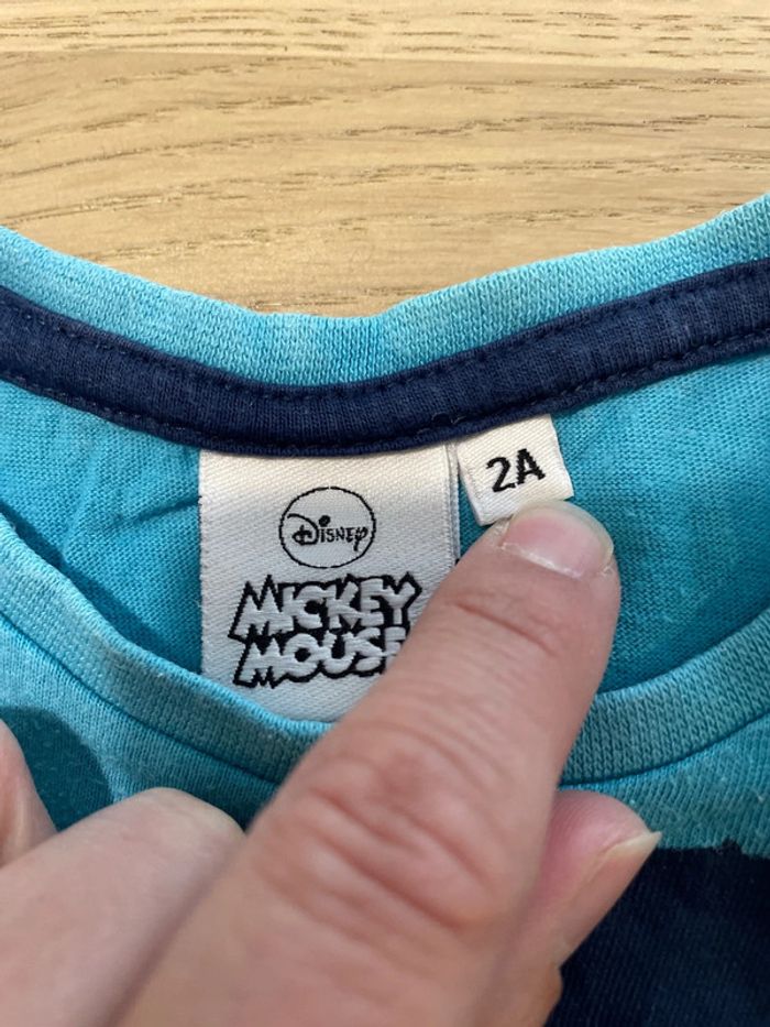 T-shirt manches courtes bleu Disney 2 ans - photo numéro 2