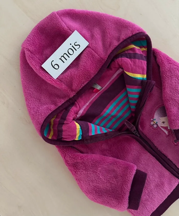 Veste à capuche polaire fille 6 mois - photo numéro 3