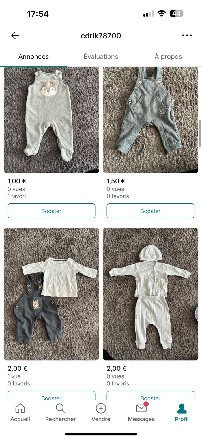 Plusieurs vêtements taille naissance / 1 mois - photo numéro 2