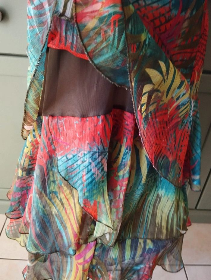 🐝Robe d'Été Imprimé Floral & Froufrous Toscane T44+🐝 - photo numéro 5