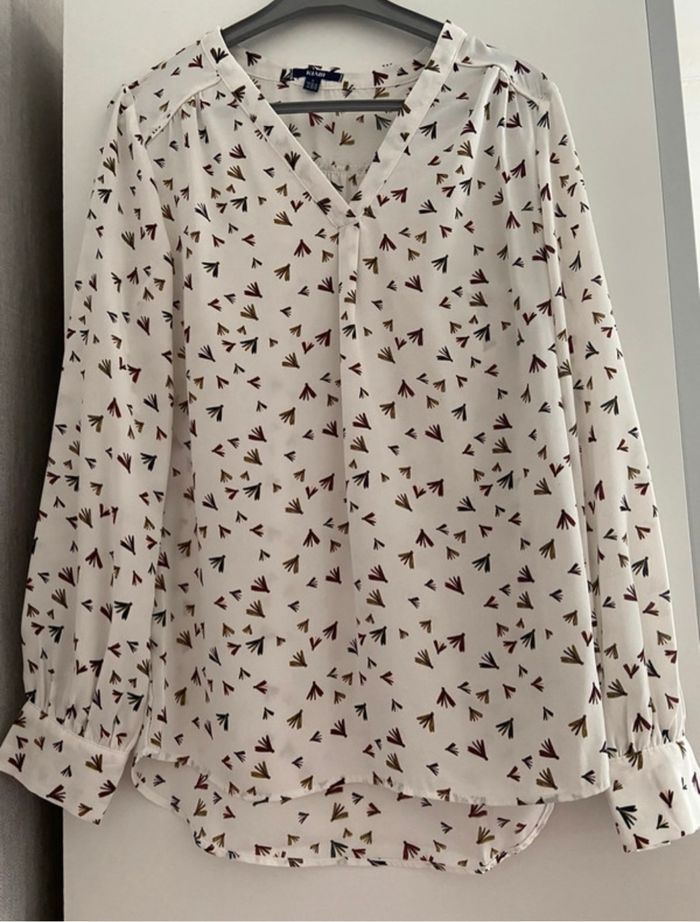 Chemisier blanc à motifs