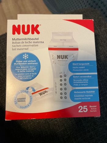 Sachets conservation lait maternel Nuk