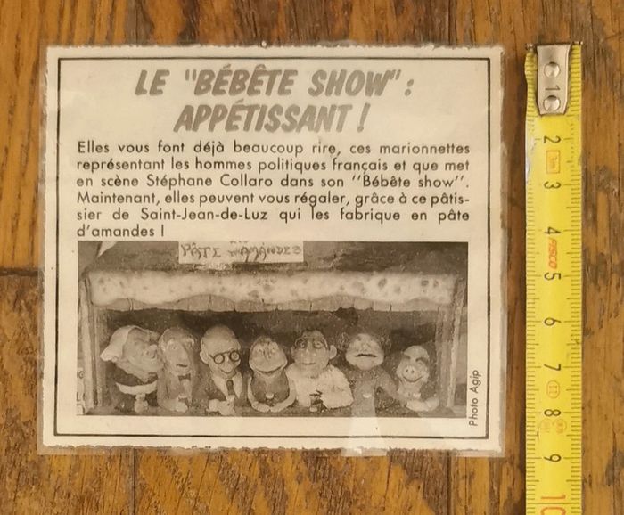 Ancien petit encart plastifié bébête show vintage