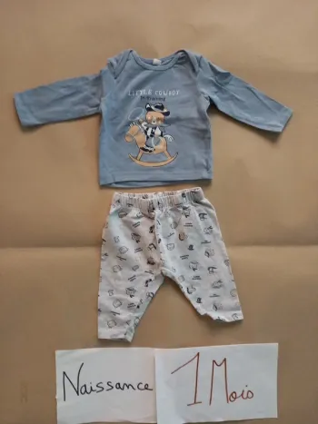 Ensemble (T-shirt ML + Legging) 0-1mois