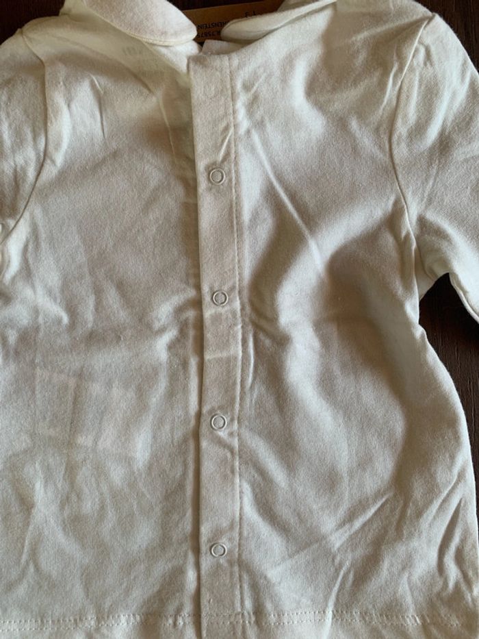 T shirt blanc col Kiabi 12 mois fille - photo numéro 4