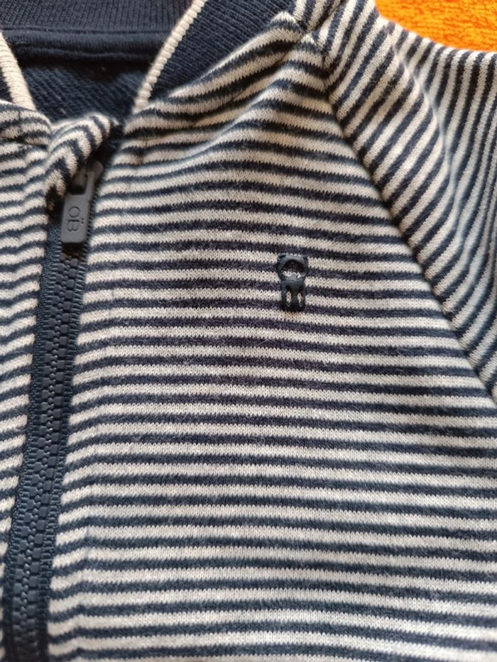 Veste sweat zippée rayé Obaïbi 6 mois - photo numéro 3