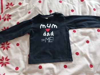 Tee-shirt manches longues noir Zara baby 9/12 mois