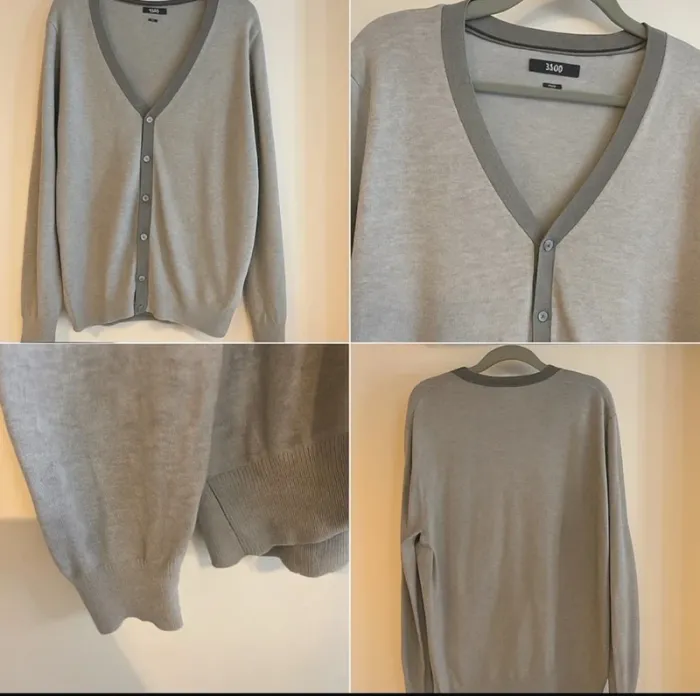 Gilet gris col V Jules coton cachemire taille XXL - photo numéro 6