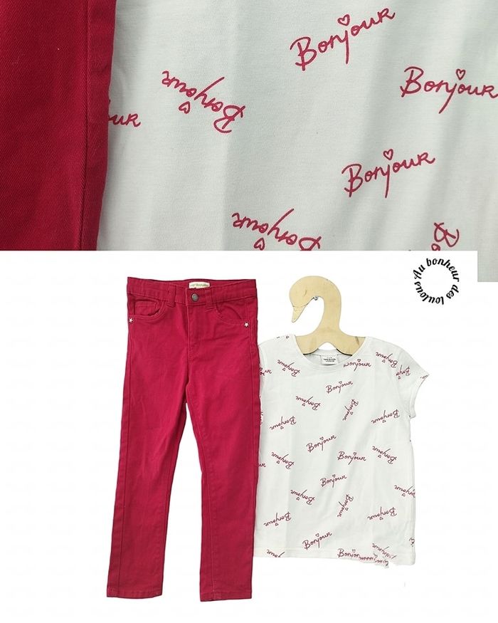 4 ans ensemble été teeshirt tape a l'oeil et pantalon Vertbaudet