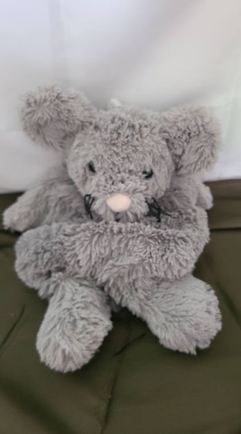 Peluche range pyjama souris ETAM bouillotte grise 45 cm