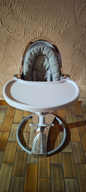 Chaise haute bloom chromée