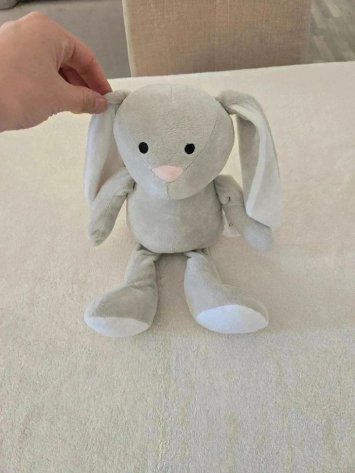Peluche lapin carré blanc