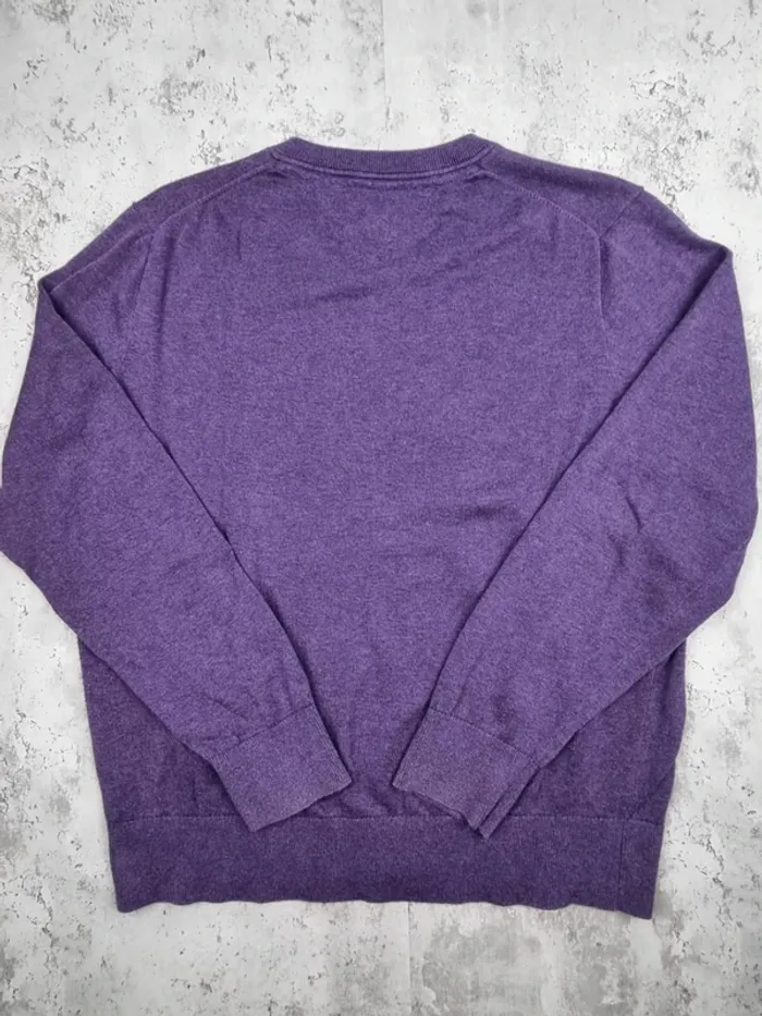 Pull col V Tommy Hilfiger violet – Taille XL Homme - photo numéro 4