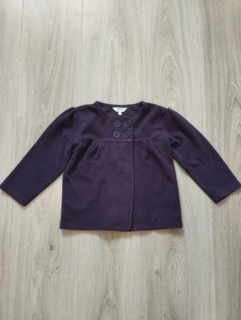 Veste mi-saison type polaire violet aubergine fille 3 ans