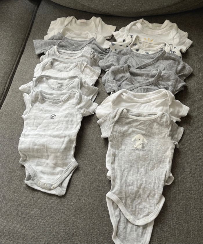 Lot de 14 bodies manches courtes  1 mois - photo numéro 2