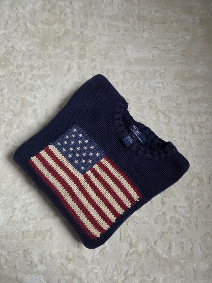 Pull Ralph Lauren Flag 100% coton Taille L enfant - équivalent XS/S Adulte - photo numéro 2