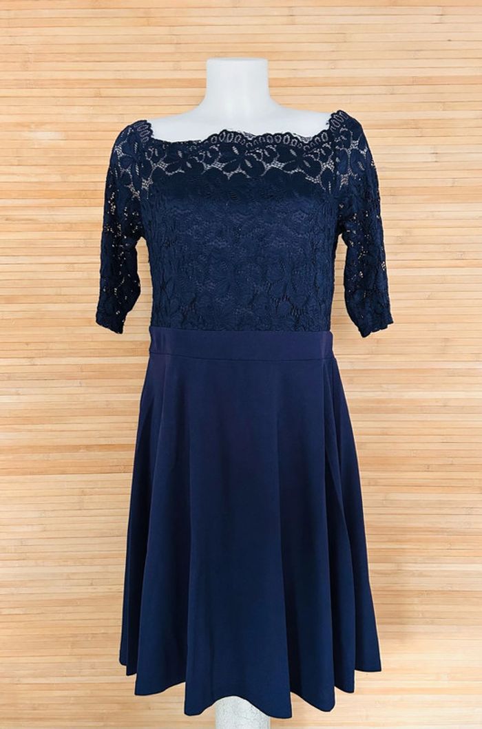 Robe de cocktail bleu marine taille XL