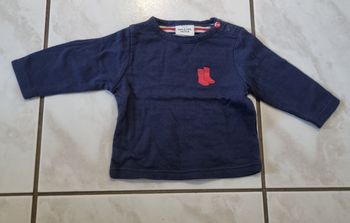 t-shirt manche longue garçon bleu marine tape à l'œil taille 3 mois