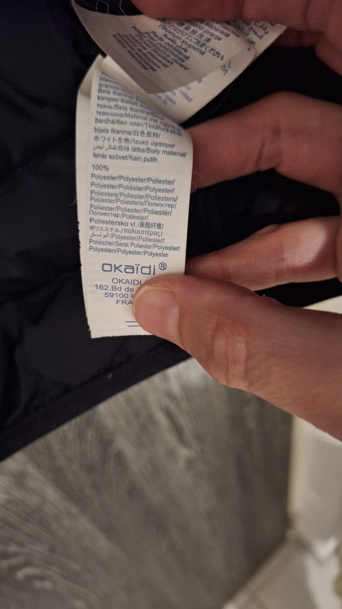 Doudoune légère déperlante bleu et blanc à capuche - photo numéro 8