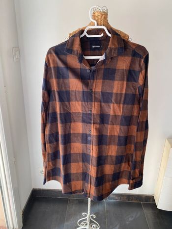 Chemise In Extenso marron et noire à gros carreaux taille M