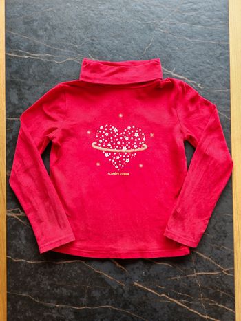 Sous-pull rouge coeur Okaïdi 6 ans