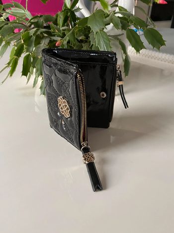 Porte cartes porte monnaie porte billets noir laqué