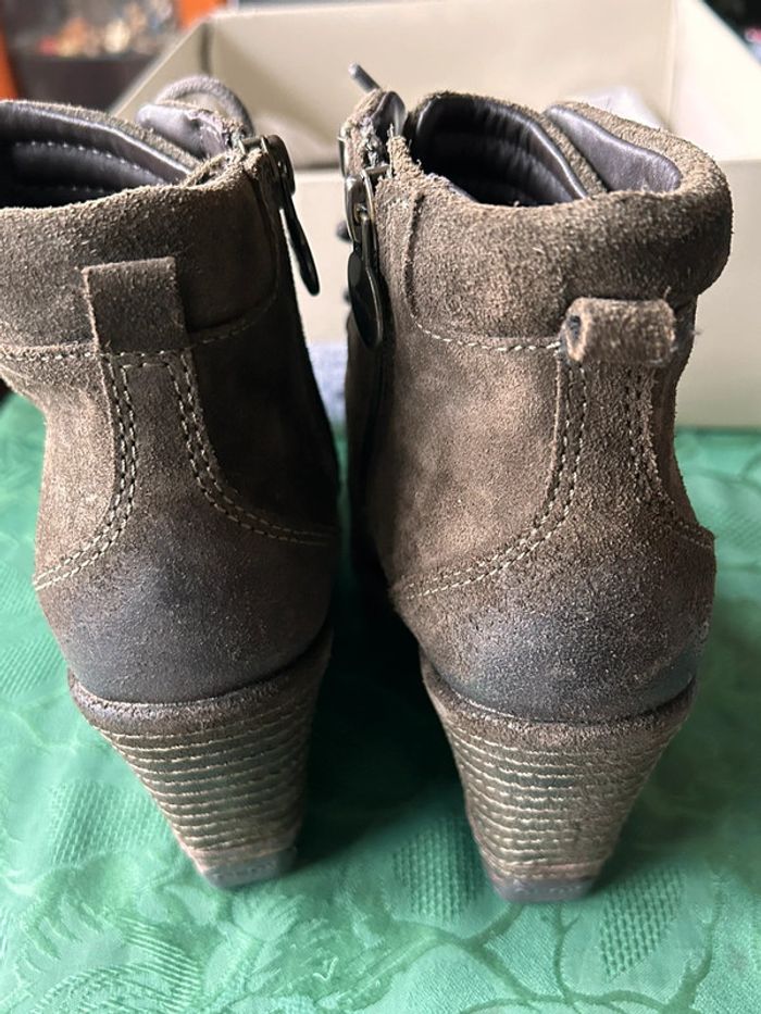 Chaussures bottines marron compensées 36 neuves avec étiquette Geox - photo numéro 6