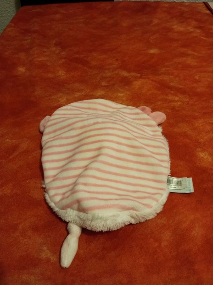Doudou rond Baby nat tendre layette rayé rose - photo numéro 4