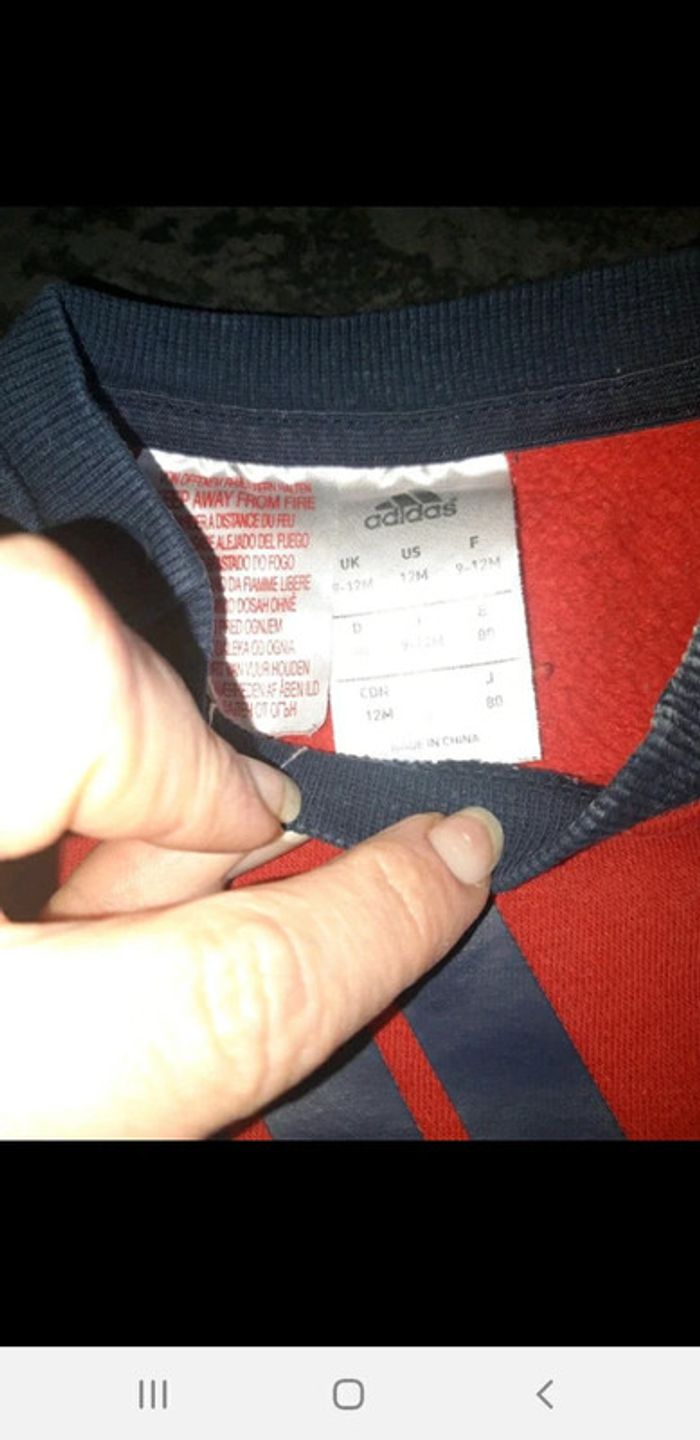 Sweatshirt adidas 9/12 mois - photo numéro 4