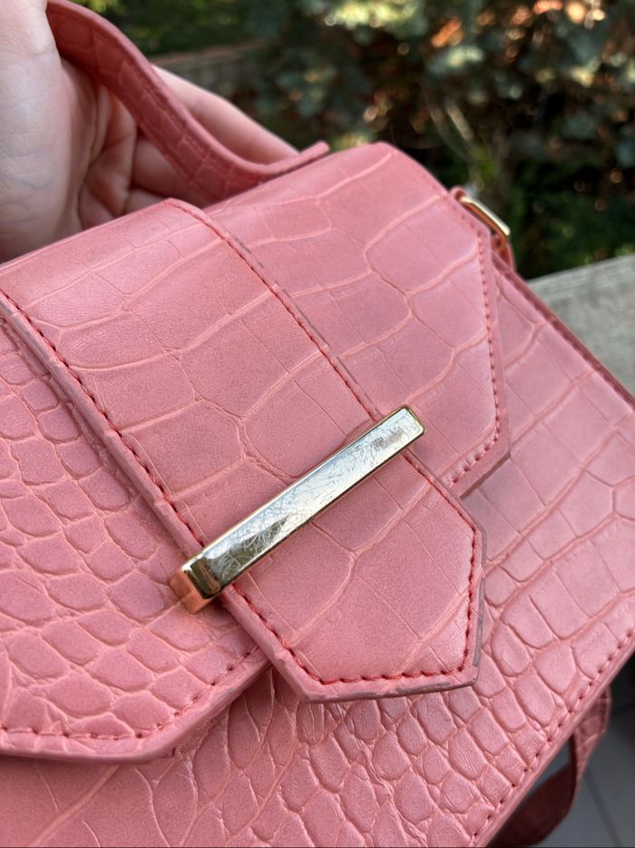 sac rose corail imprimé croco - photo numéro 3
