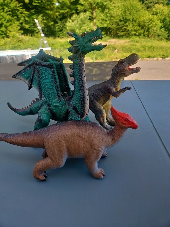 Lot de 2 dinosaures 1 dragon - photo numéro 2