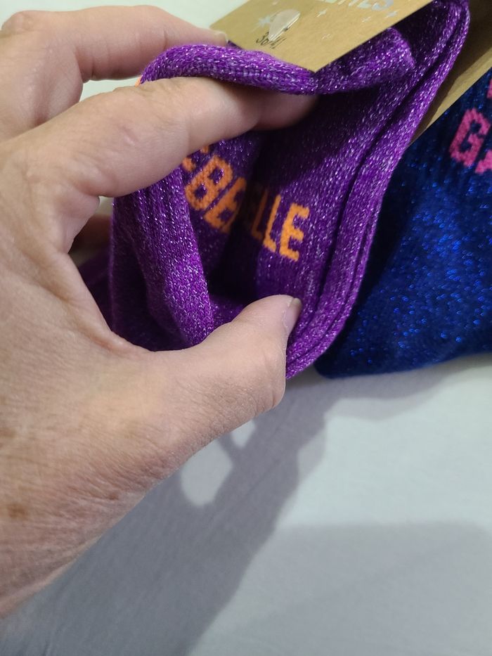 Chaussettes à paillettes taille 36 à 41  "mamie gâteau" - photo numéro 6