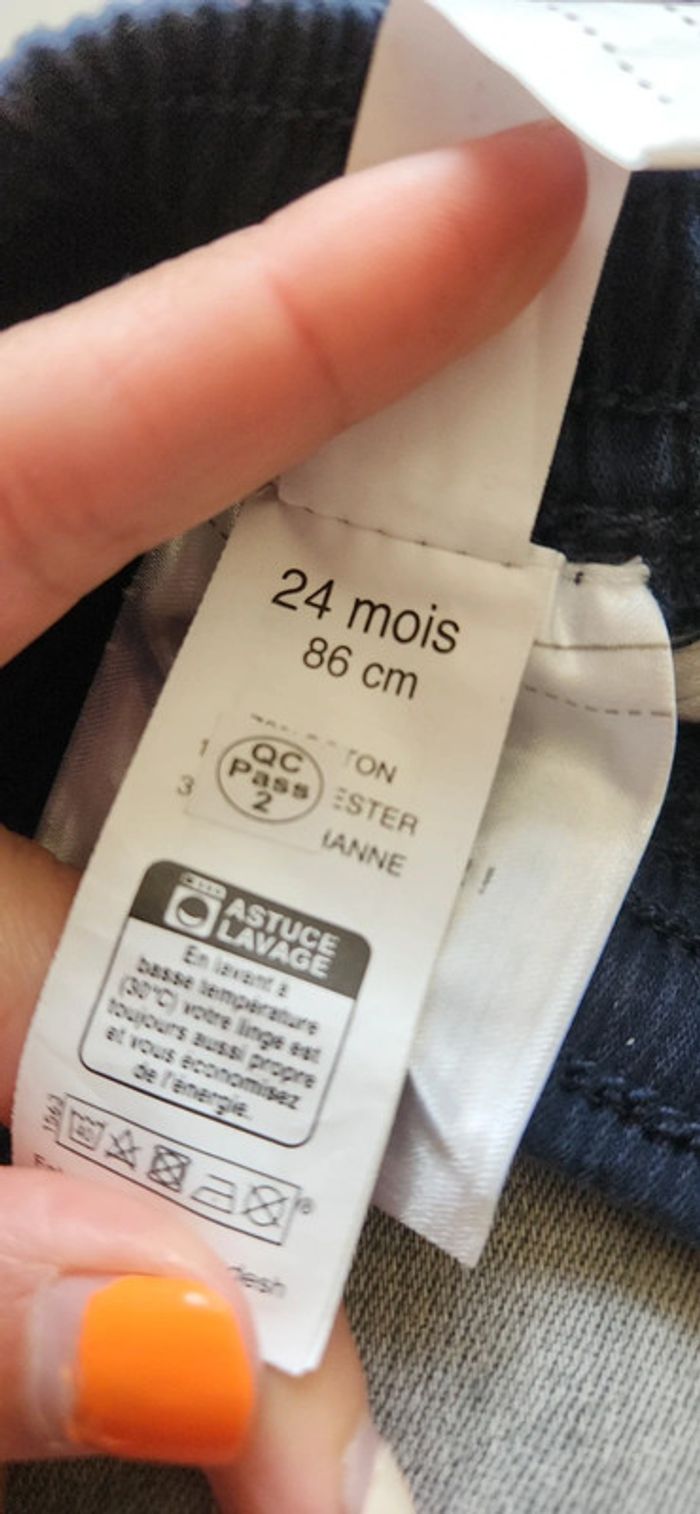 Pantalon bébé garçon bleu marine 24 mois 86 cm - photo numéro 3