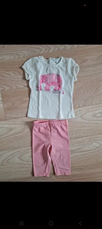 Ensemble t-shirt legging 18 mois éléphant