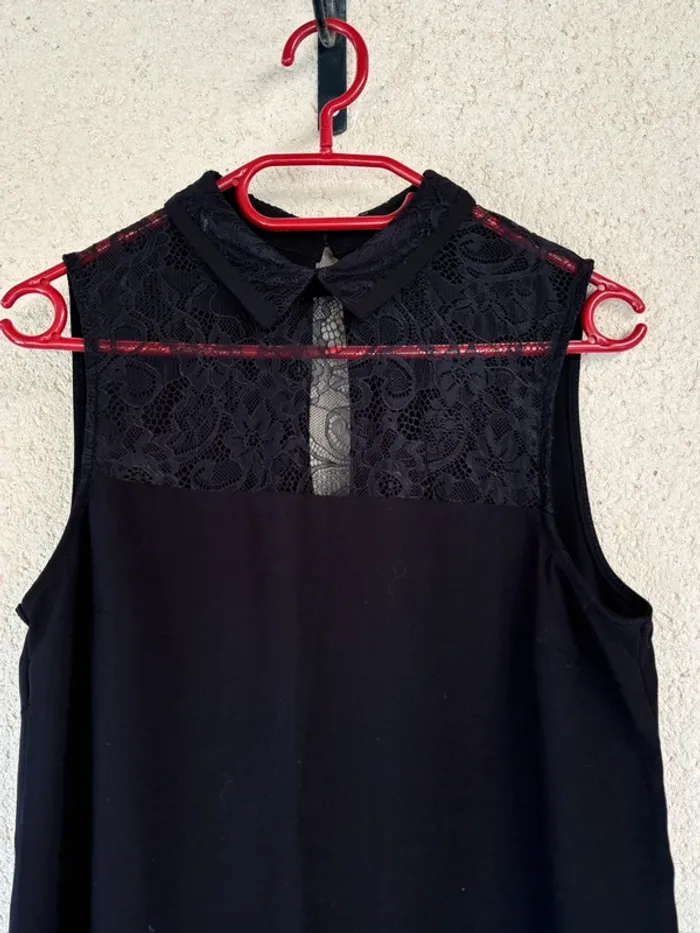 Robe noire col Claudine -  camaïeu - taille 36 - photo numéro 3