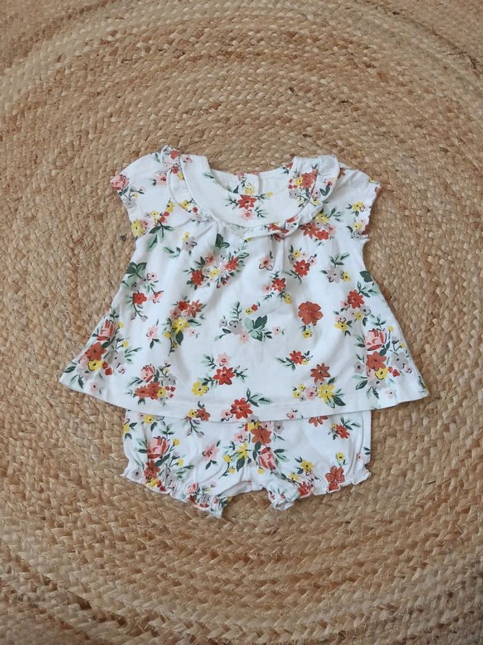 Ensemble haut manches courtes et short Nutmeg 62 cm