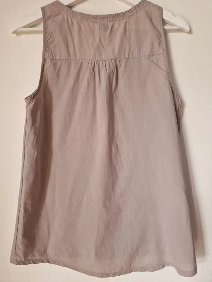 Top gris fleuri, taille 2, Terre de Marins - photo numéro 2