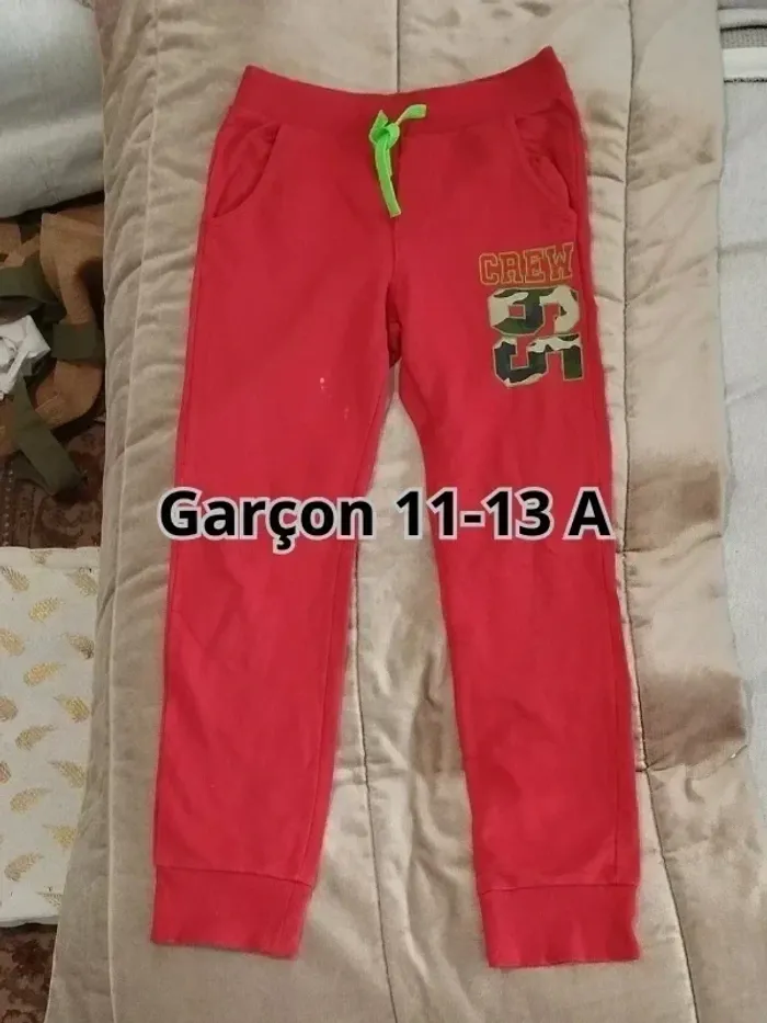Bas jogging Benetton Italia rouge bordeaux garçon 11-13 ans