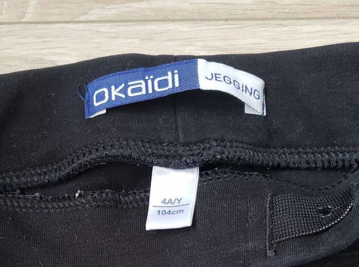 Lot 3 leggings Kiabi okaidi 4 ans noir violet - photo numéro 2