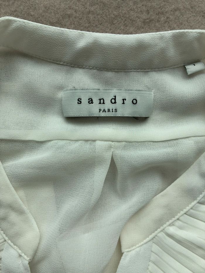 Chemise femme transparente blanche Sandro taille 1 en parfait état - photo numéro 3