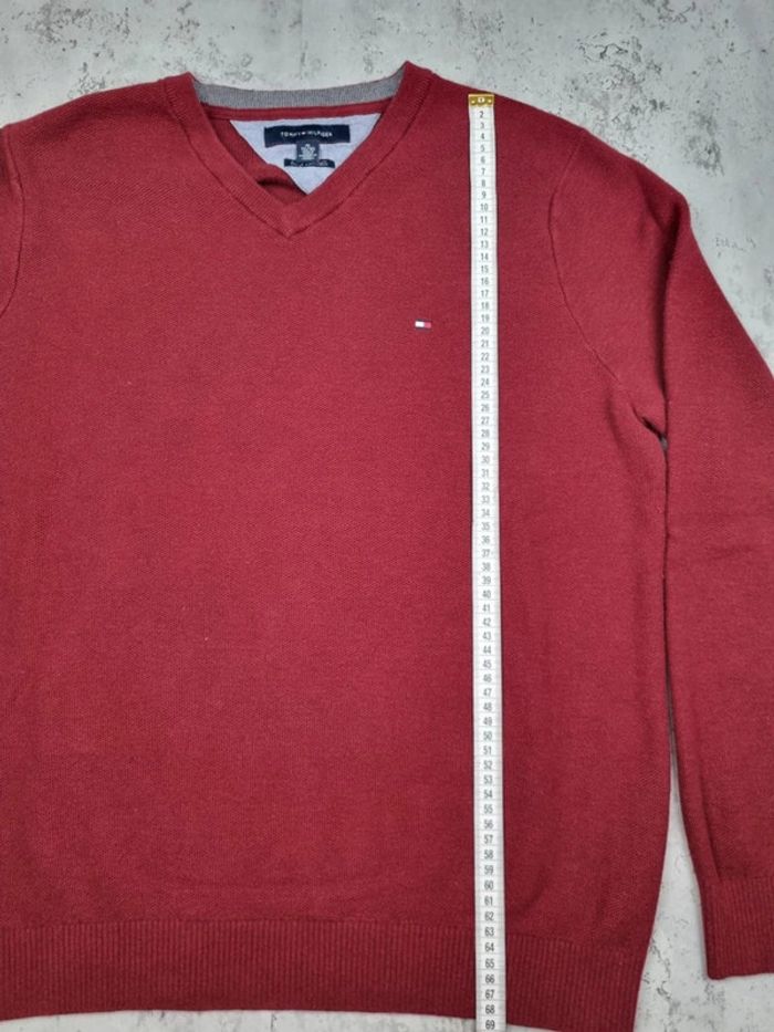 Pull col V Tommy Hilfiger cachemire rouge, XL Hommes - photo numéro 11