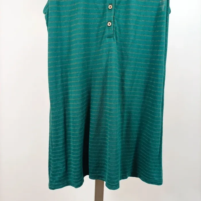 Débardeur vert turquoise rayé lurex Promod T.38/M chic été léger sans manches A1105 - photo numéro 3