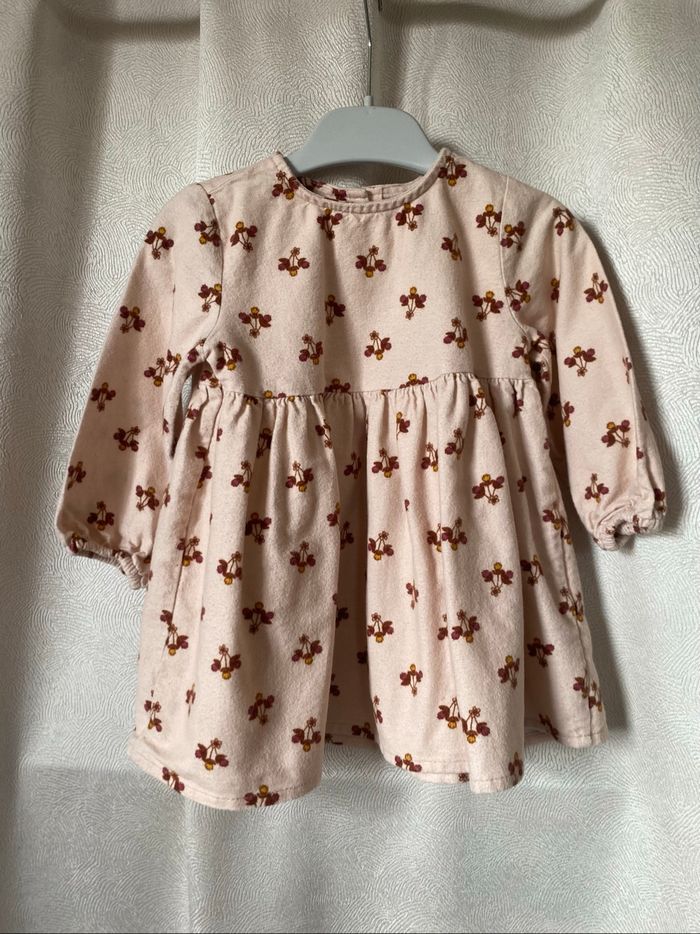 Robe flanelle beige fleuri 12/18 mois LC Waikiki