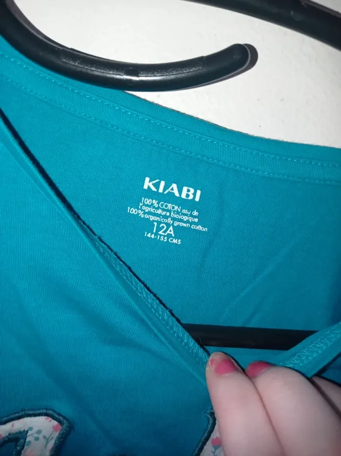 T-shirt manche longue bleu avec motifs - photo numéro 3