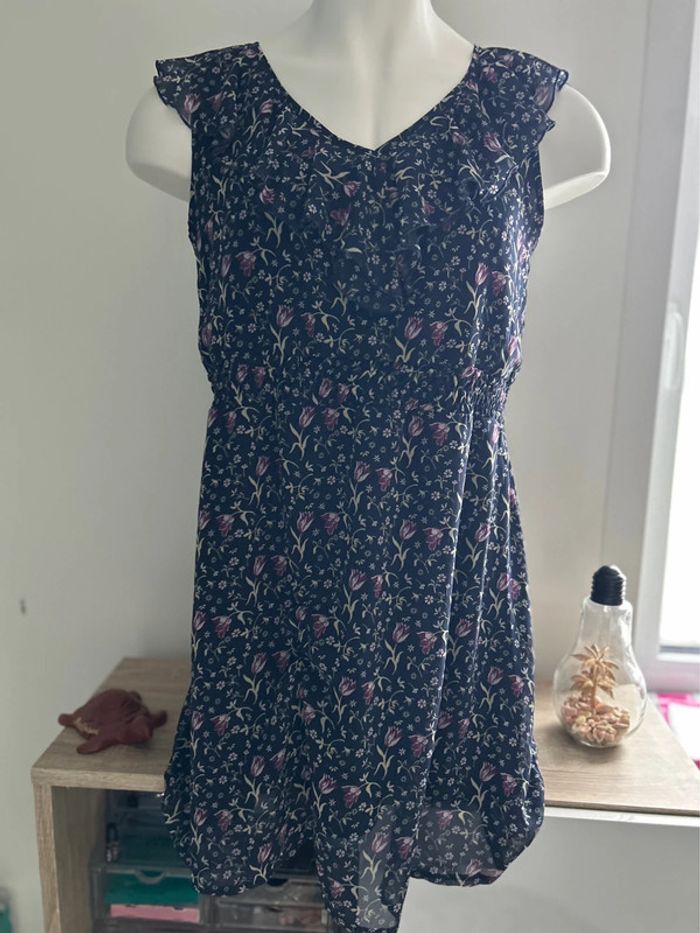Jolie robe femme fleurie bleu