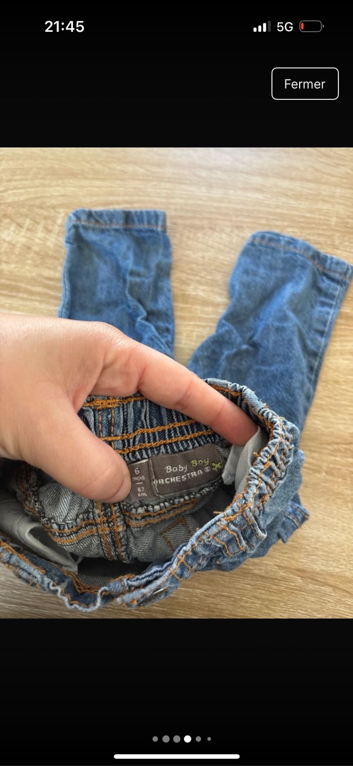 Lot de 2 jeans 6 mois très bon état 1 Orchestra 1 IKKS - photo numéro 4