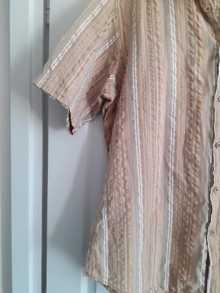 Chemise à rayures marron et orange taille XL - photo numéro 5
